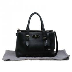 Pre Owned Mulberry Black Leather Bayswater Double Zip Tote
