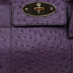 Pre Owned Mulberry Purple Ostrich Leather Bayswater Satchel