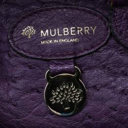 Pre Owned Mulberry Purple Ostrich Leather Bayswater Satchel