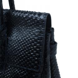 Pre Owned Mulberry Black Bayswater Silky Snake Print Tote