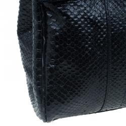 Pre Owned Mulberry Black Bayswater Silky Snake Print Tote
