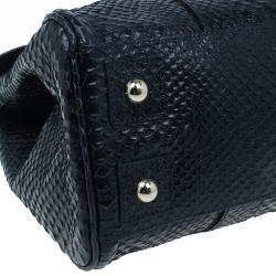 Pre Owned Mulberry Black Bayswater Silky Snake Print Tote