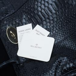 Pre Owned Mulberry Black Bayswater Silky Snake Print Tote