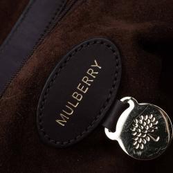 Pre Owned Mulberry Brown Zebra Print Calf Hair And Lizard Embossed Alexa Shoulder Bag