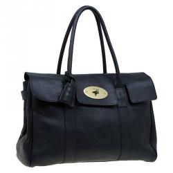 Pre Owned Mulberry Black Leather Bayswater Satchel
