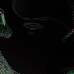 Mulberry Green Lizard Embossed Leather Alexa Shoulder Bag