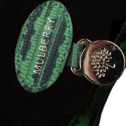 Mulberry Green Lizard Embossed Leather Alexa Shoulder Bag