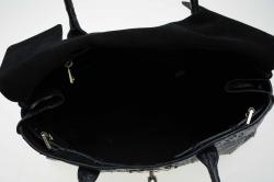 Mulberry Black Silky Snake Shine Print Leather Bayswater Satchel