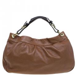 Mulberry Chocolate Brown Pebbled Leather Mitzy Hobo