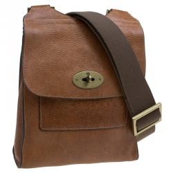 Mulberry Oak Natural Leather Antony Crossbody Bag