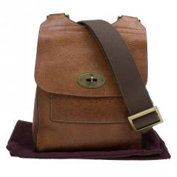 Mulberry Oak Natural Leather Antony Crossbody Bag