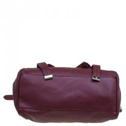 Mulberry Burgundy Leather Studded Tassel Alexa Satchel