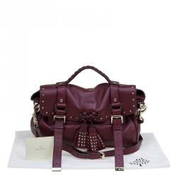 Mulberry Burgundy Leather Studded Tassel Alexa Satchel