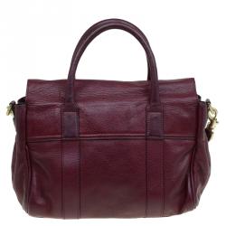 Pre Owned Mulberry Burgundy Leather Heritage Bayswater Satchel