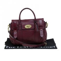 Pre Owned Mulberry Burgundy Leather Heritage Bayswater Satchel