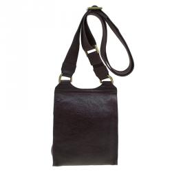 Pre Owned Mulberry Dark Brown Leather Antony Crossbody Bag