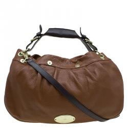 Mulberry Chocolate Brown Pebbled Leather Mitzy Hobo