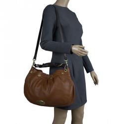 Mulberry Chocolate Brown Pebbled Leather Mitzy Hobo