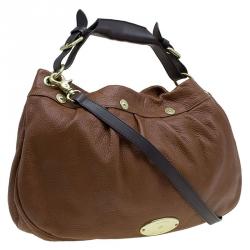 Mulberry Chocolate Brown Pebbled Leather Mitzy Hobo