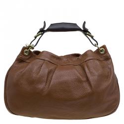 Mulberry Chocolate Brown Pebbled Leather Mitzy Hobo
