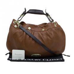 Mulberry Chocolate Brown Pebbled Leather Mitzy Hobo