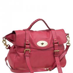 Mulberry Red Leather Oversized Alexa Satchel