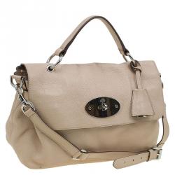 Pre Owned Mulberry Beige Leather Postmans Lock Satchel