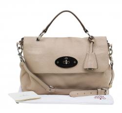 Pre Owned Mulberry Beige Leather Postmans Lock Satchel