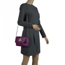 Pre Owned Mulberry Purple Leather Small Margaret Crossbody Bag