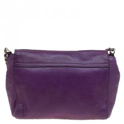 Pre Owned Mulberry Purple Leather Small Margaret Crossbody Bag