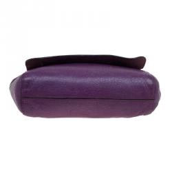 Pre Owned Mulberry Purple Leather Small Margaret Crossbody Bag