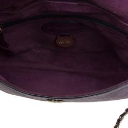 Pre Owned Mulberry Purple Leather Small Margaret Crossbody Bag