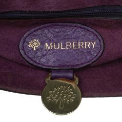 Pre Owned Mulberry Purple Leather Small Margaret Crossbody Bag