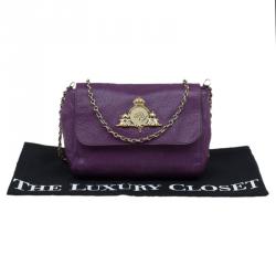 Pre Owned Mulberry Purple Leather Small Margaret Crossbody Bag