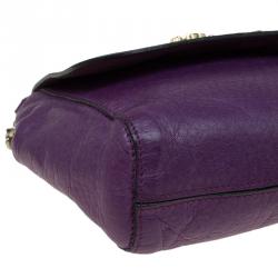 Pre Owned Mulberry Purple Leather Small Margaret Crossbody Bag
