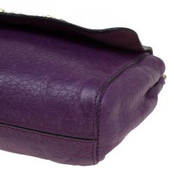 Pre Owned Mulberry Purple Leather Small Margaret Crossbody Bag