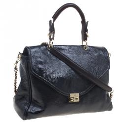 Mulberry Black Patent Leather Neely Top Handle Bag