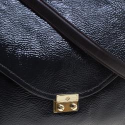Mulberry Black Patent Leather Neely Top Handle Bag