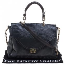 Mulberry Black Patent Leather Neely Top Handle Bag