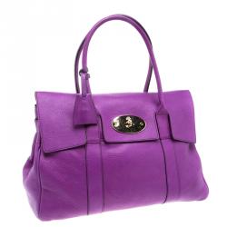 Mulberry Purple Leather Bayswater Satchel