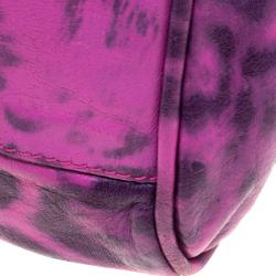 Mulberry Pink Leopard Print Leather Oversized Alexa Satchel
