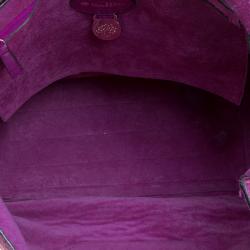 Mulberry Purple Croc Embossed Leather Tillie Satchel