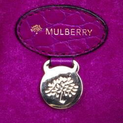 Mulberry Purple Croc Embossed Leather Tillie Satchel