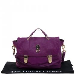 Mulberry Purple Croc Embossed Leather Tillie Satchel