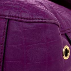 Mulberry Purple Croc Embossed Leather Tillie Satchel