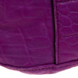 Mulberry Purple Croc Embossed Leather Tillie Satchel