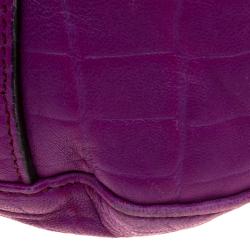Mulberry Purple Croc Embossed Leather Tillie Satchel