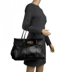 Pre Owned Mulberry Black Leather Bayswater Satchel