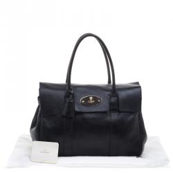 Pre Owned Mulberry Black Leather Bayswater Satchel