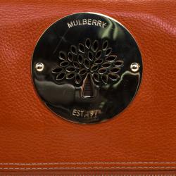 Pre Owned Mulberry Orange Leather Daria Fold-over Clutch 